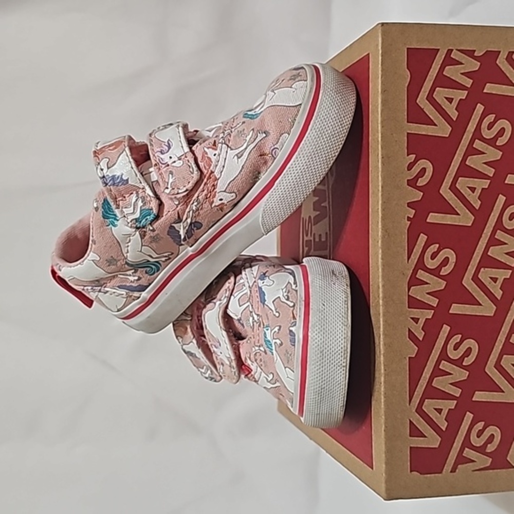 Vans Toddler Girl Pink Unicorn Print Skate Shoes